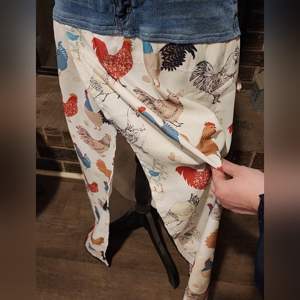 Must Have,One Of A Kind,Earl Jeans Denim Blue and White Chicken Print Maxi Skirt - Picture 2 of 5